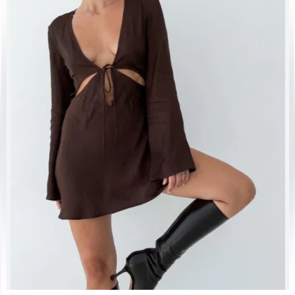 Rumored high hopes mini dress Brown